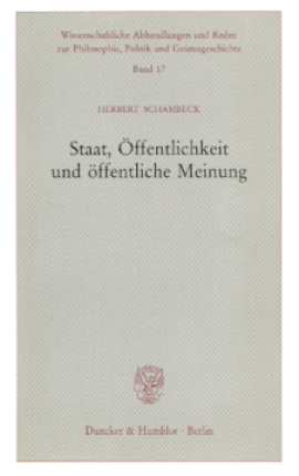 Staat, Öffentlichkeit und öffentliche Meinung
