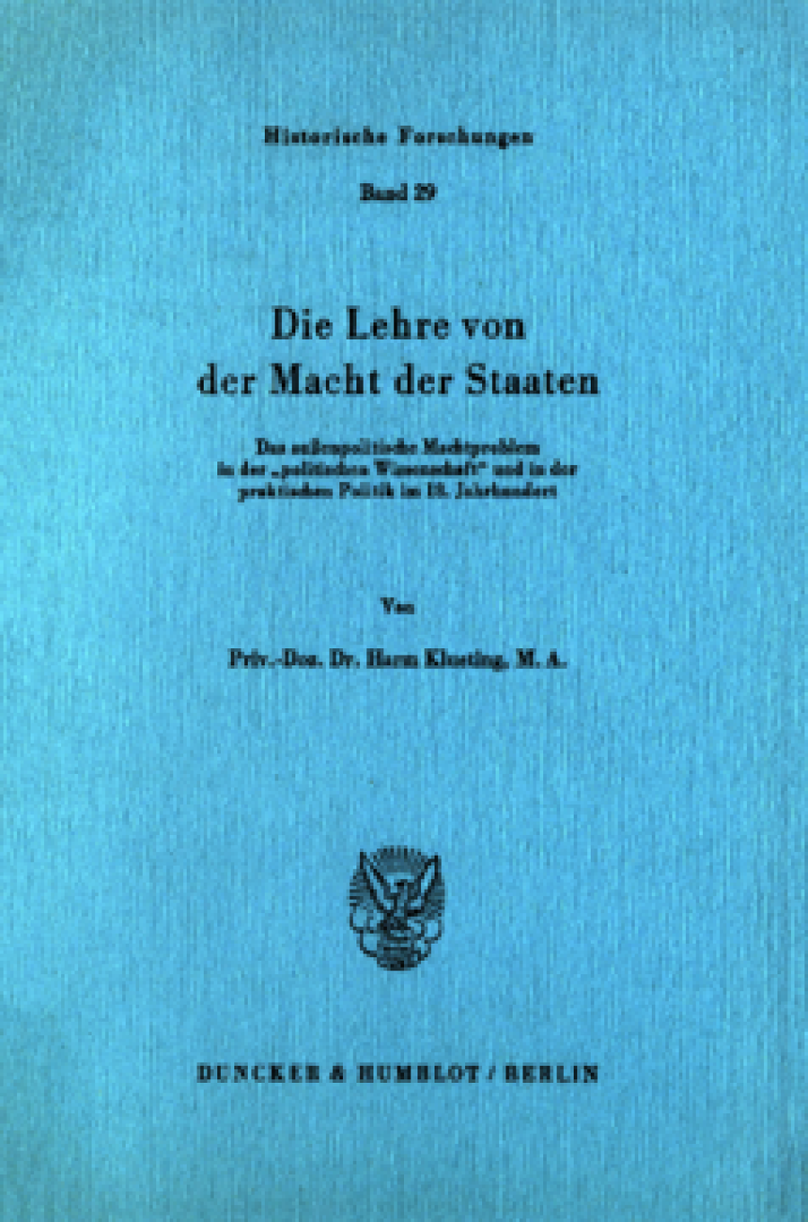 Die Lehre von der Macht der Staaten