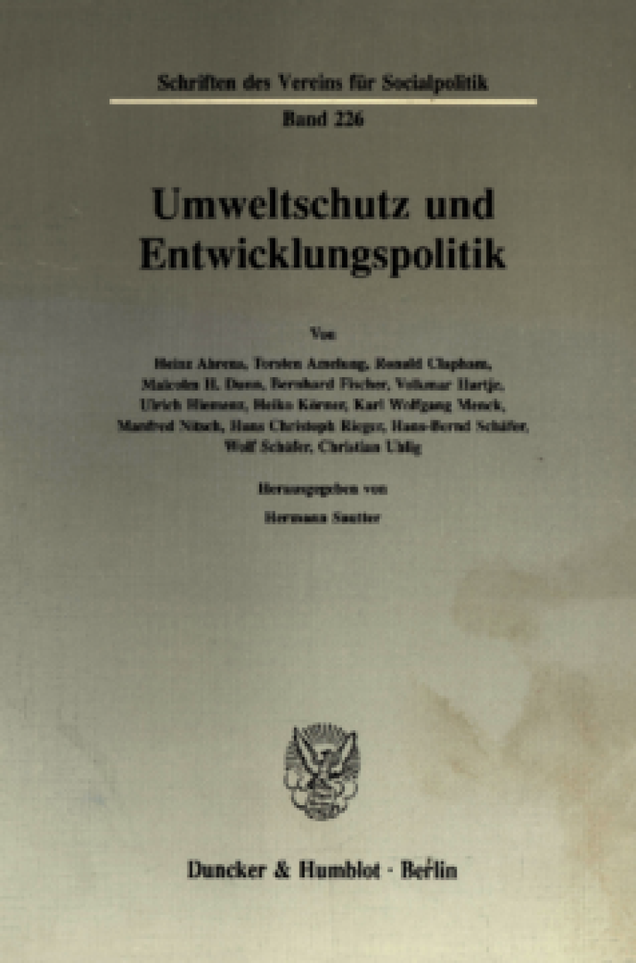 Umweltschutz und Entwicklungspolitik