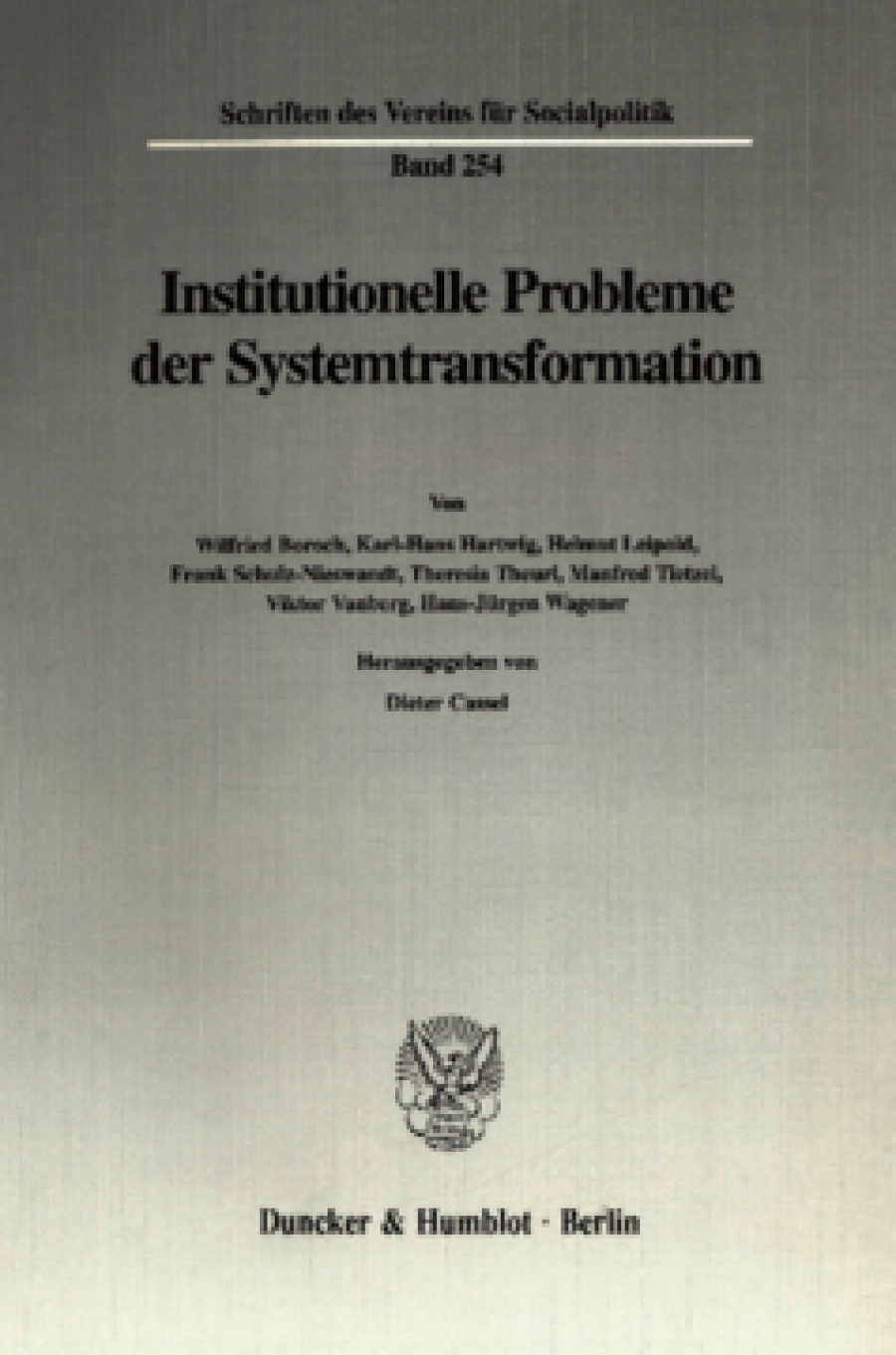 Institutionelle Probleme der Systemtransformation