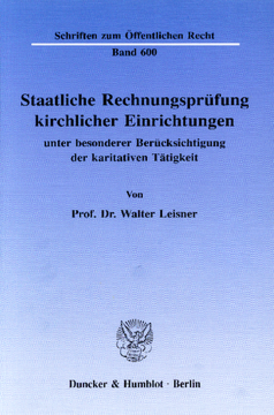 Staatliche Rechnungsprüfung kirchlicher Einrichtungen,
