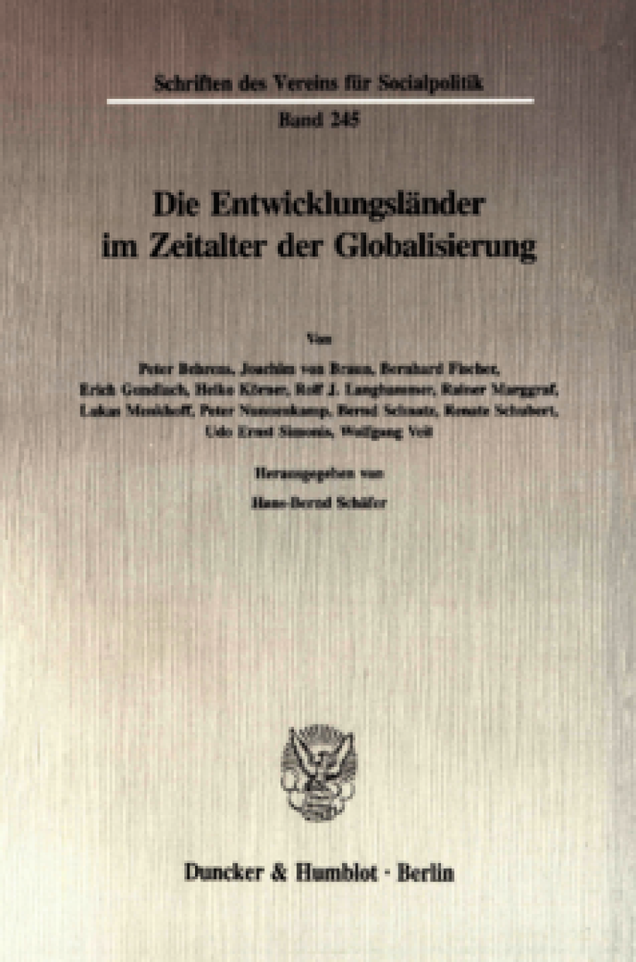 Die Entwicklungsländer im Zeitalter der Globalisierung