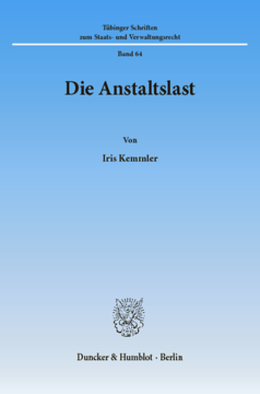 Die Anstaltslast
