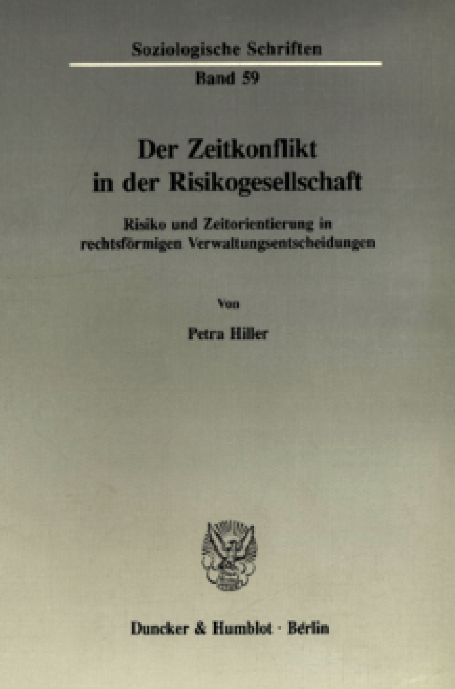Der Zeitkonflikt in der Risikogesellschaft