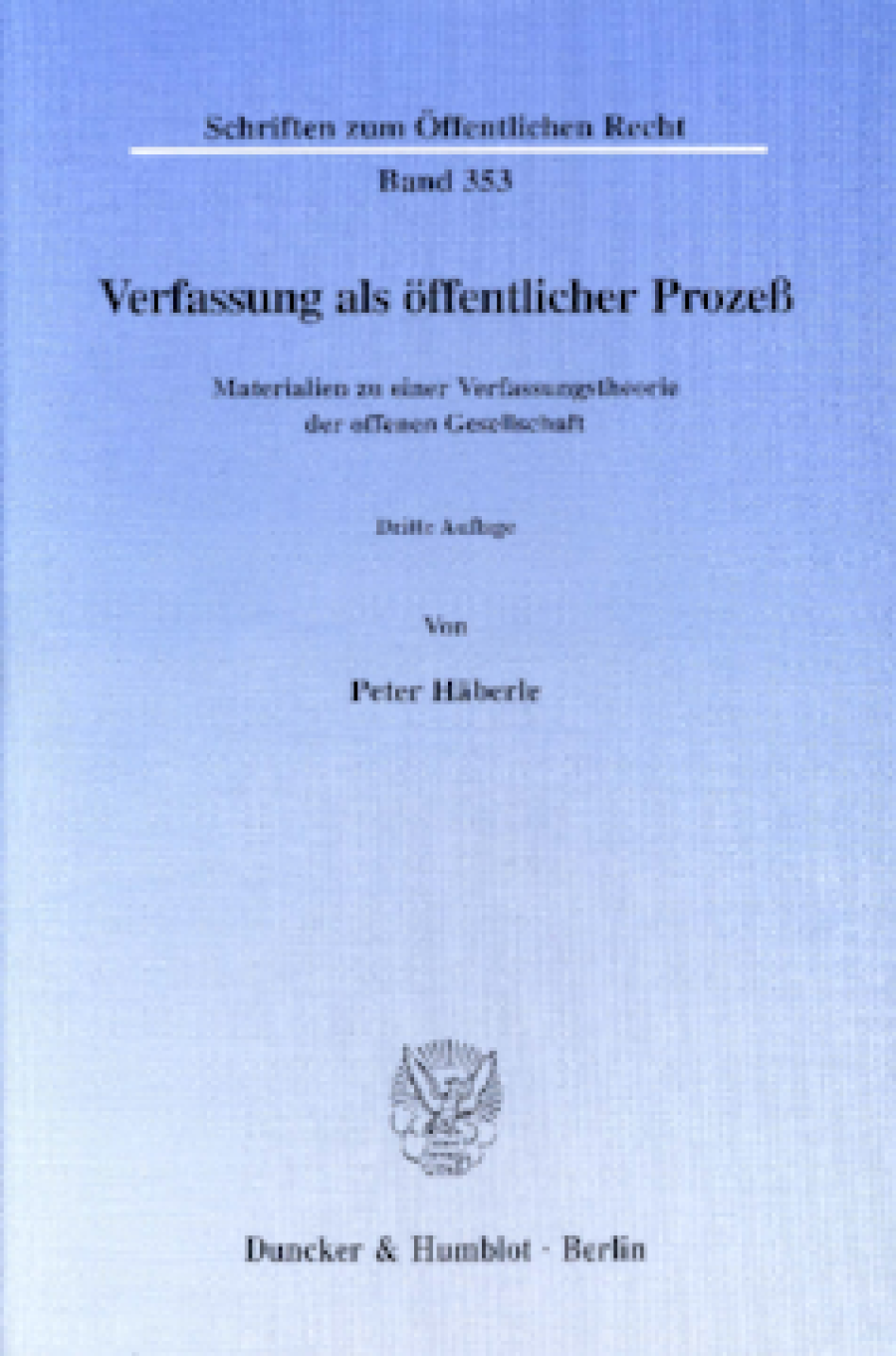 Verfassung als öffentlicher Prozeß