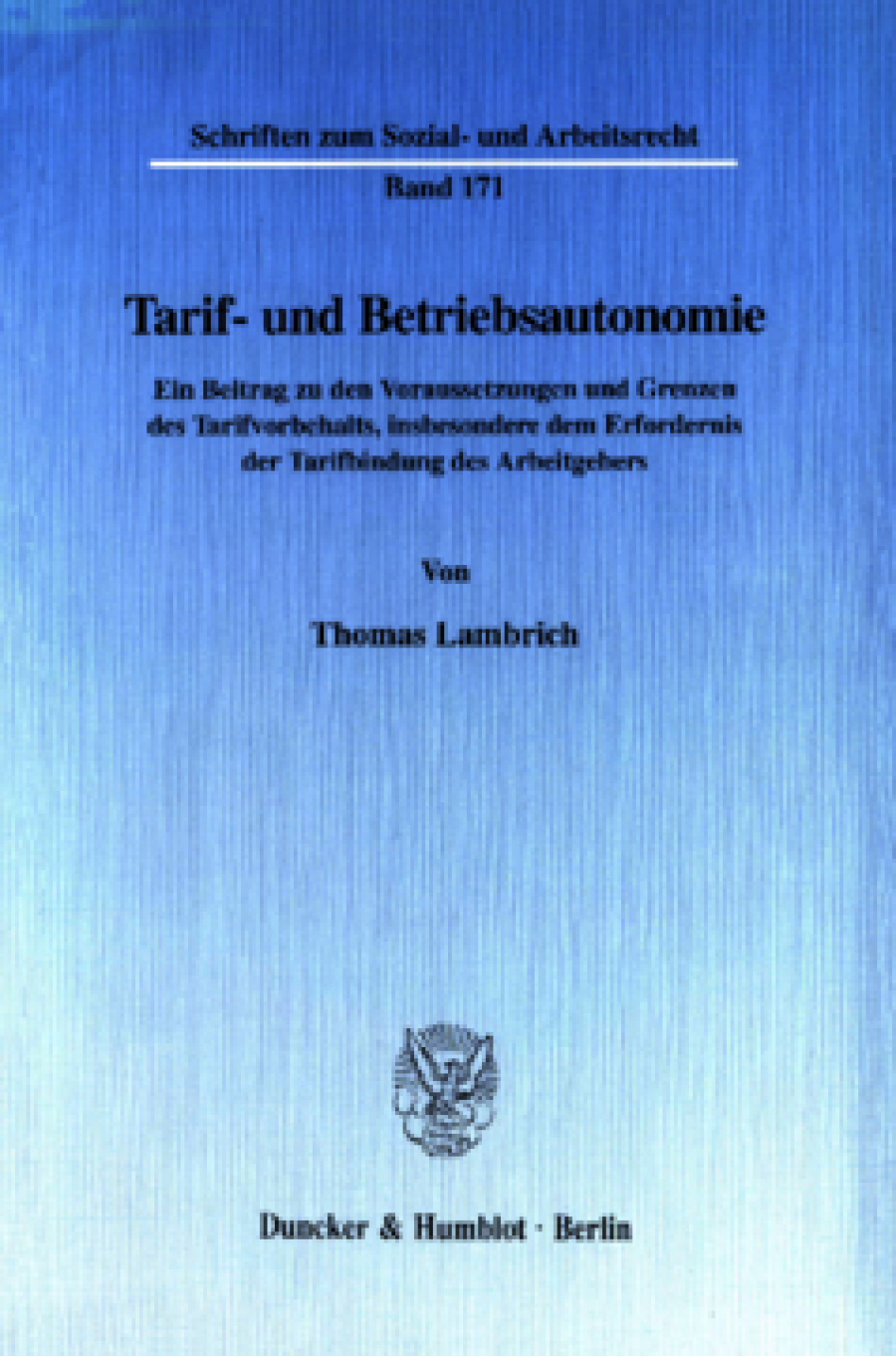 Tarif- und Betriebsautonomie