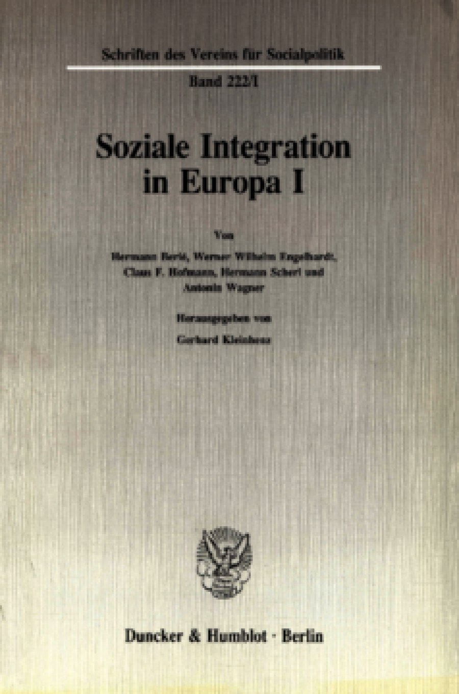 Soziale Integration in Europa I
