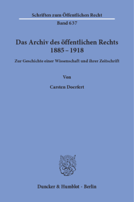 Das Archiv des öffentlichen Rechts 1885 - 1918