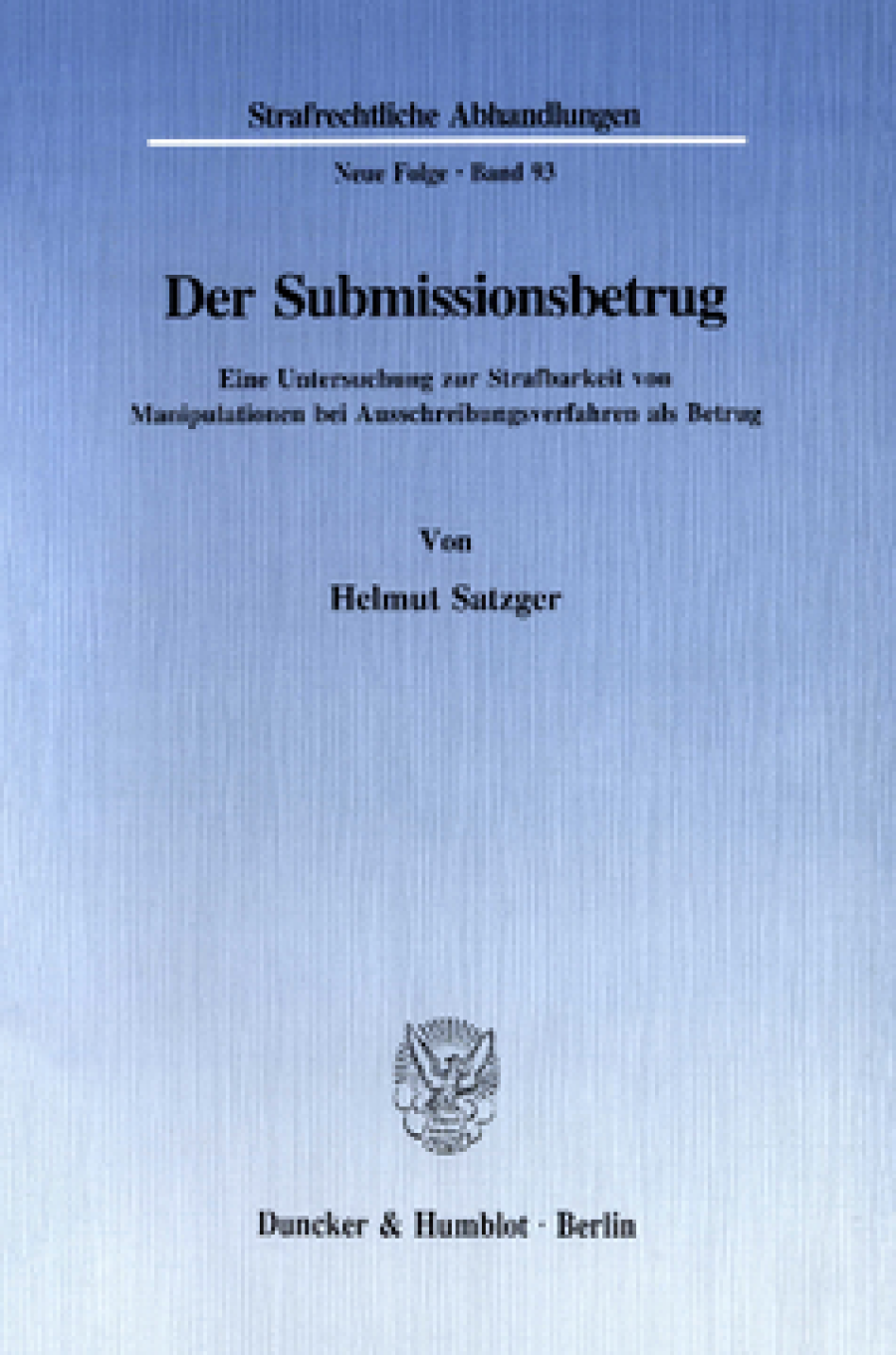 Der Submissionsbetrug
