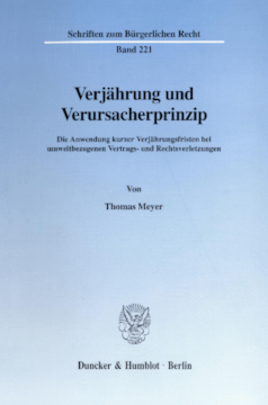 Verjährung und Verursacherprinzip