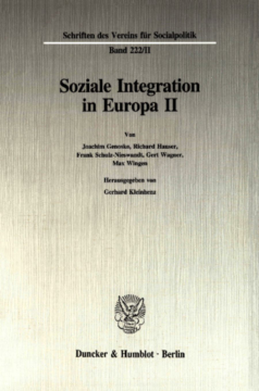 Soziale Integration in Europa II