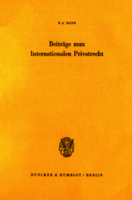 Beiträge zum internationalen Privatrecht