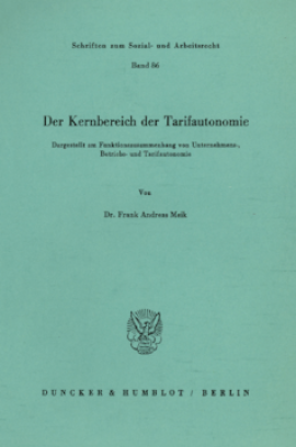 Der Kernbereich der Tarifautonomie