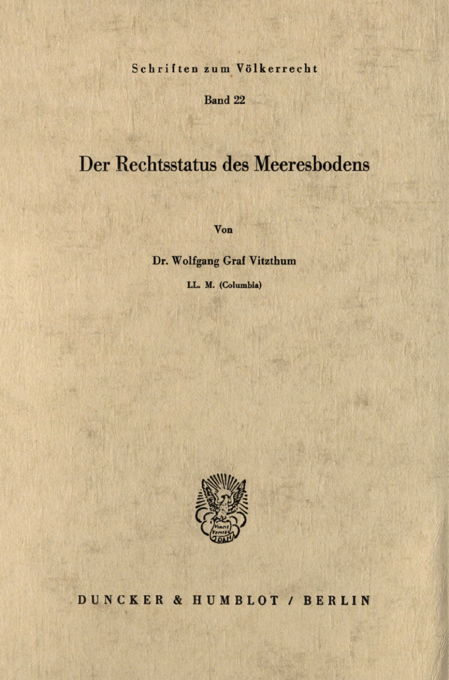 Der Rechtsstatus des Meeresbodens