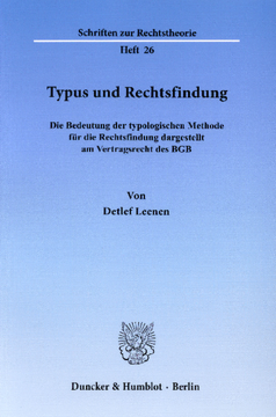 Typus und Rechtsfindung