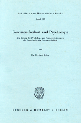 Gewissensfreiheit und Psychologie