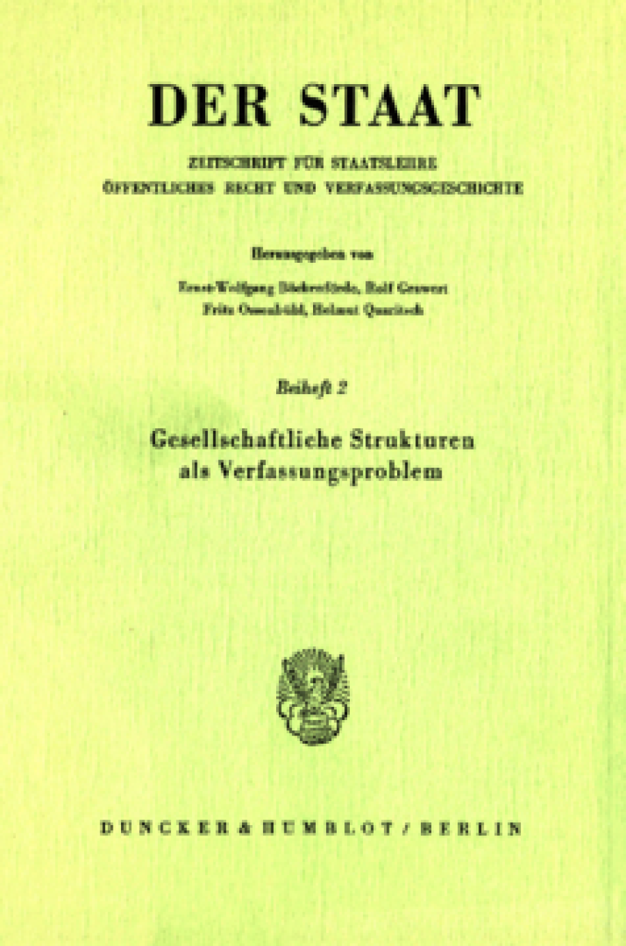 Gesellschaftliche Strukturen als Verfassungsproblem