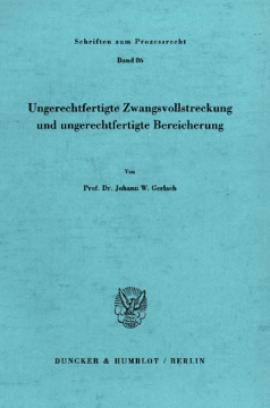 Ungerechtfertigte Zwangsvollstreckung und ungerechtfertigte Bereicherung