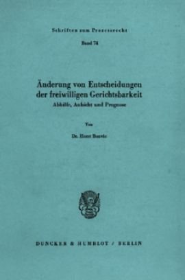 Änderung von Entscheidungen der freiwilligen Gerichtsbarkeit