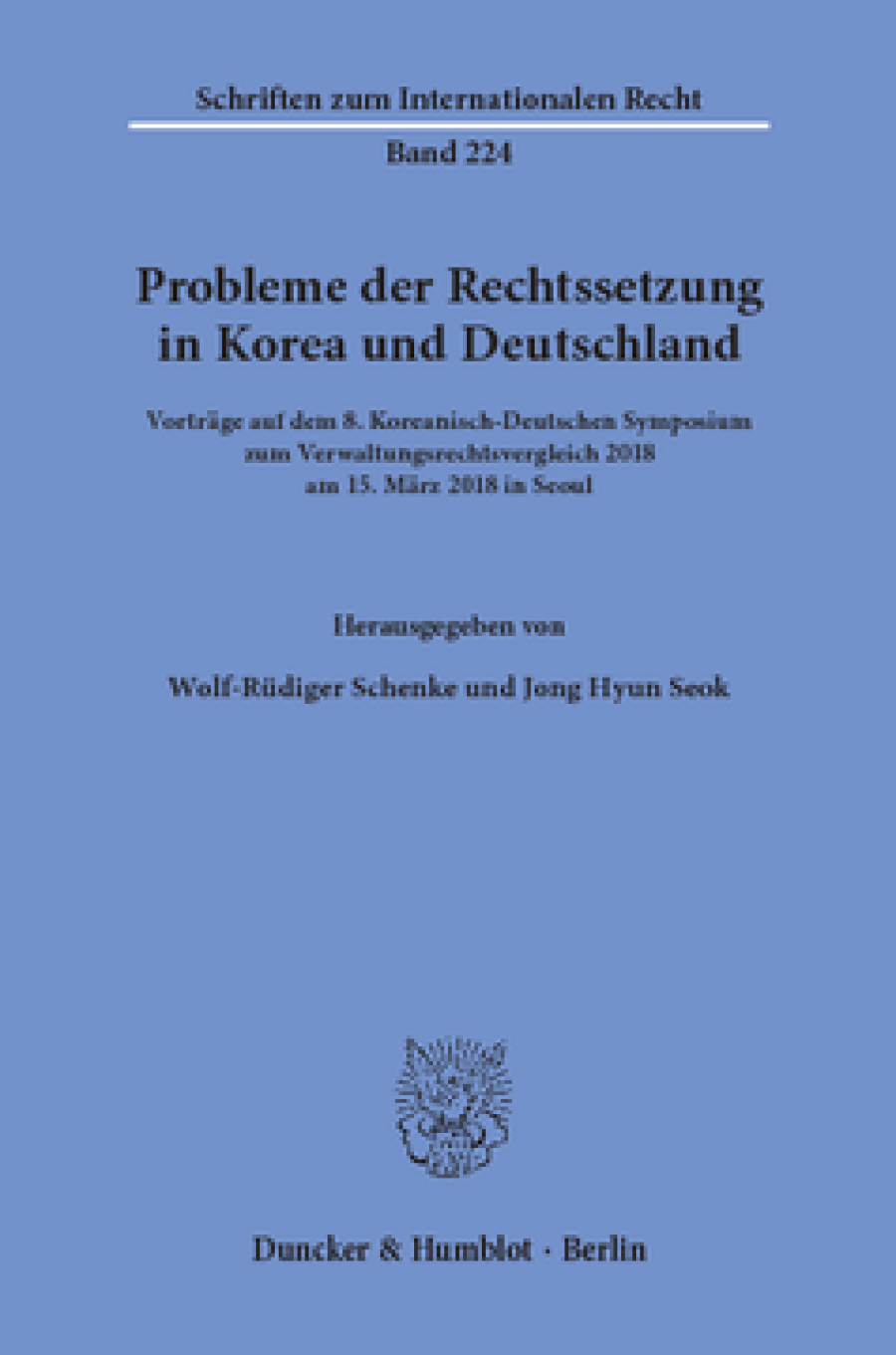 Probleme der Rechtssetzung in Korea und Deutschland