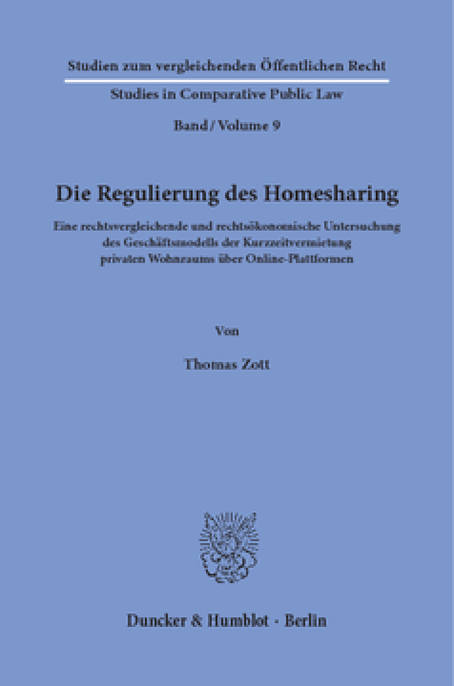 Die Regulierung des Homesharing