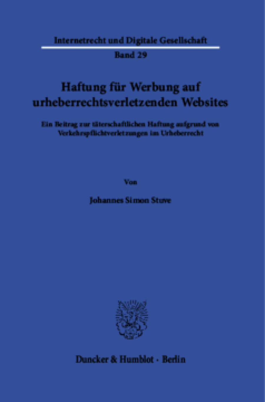 Haftung für Werbung auf urheberrechtsverletzenden Websites