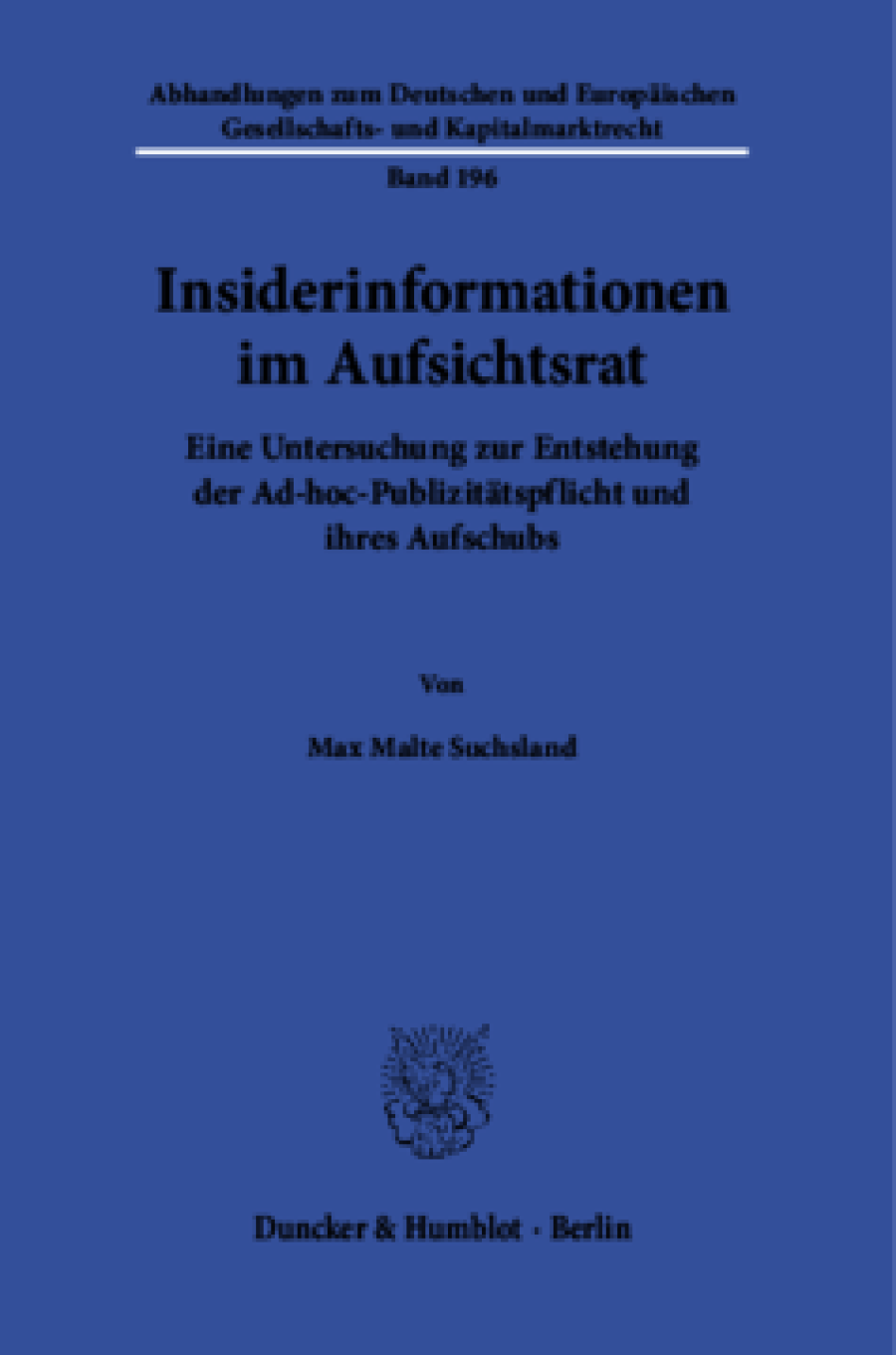 Insiderinformationen im Aufsichtsrat